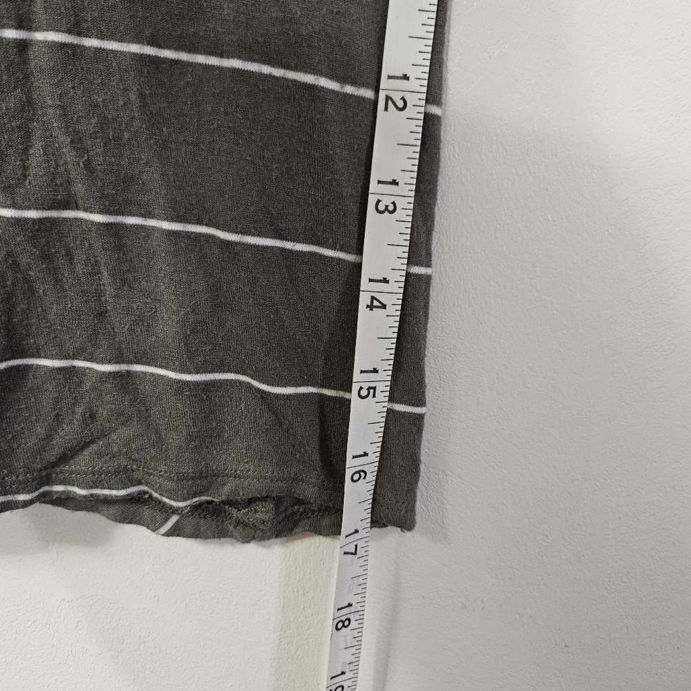 Daytrip Olive Striped Women's short sleeve open back tee! - Picture 6 of 6